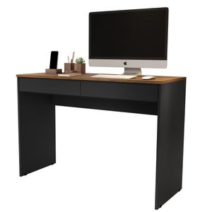 Mesa Para Computador Escrivaninha Home Office 2 Gavetas - Preto/Freijó - RPM Móveis