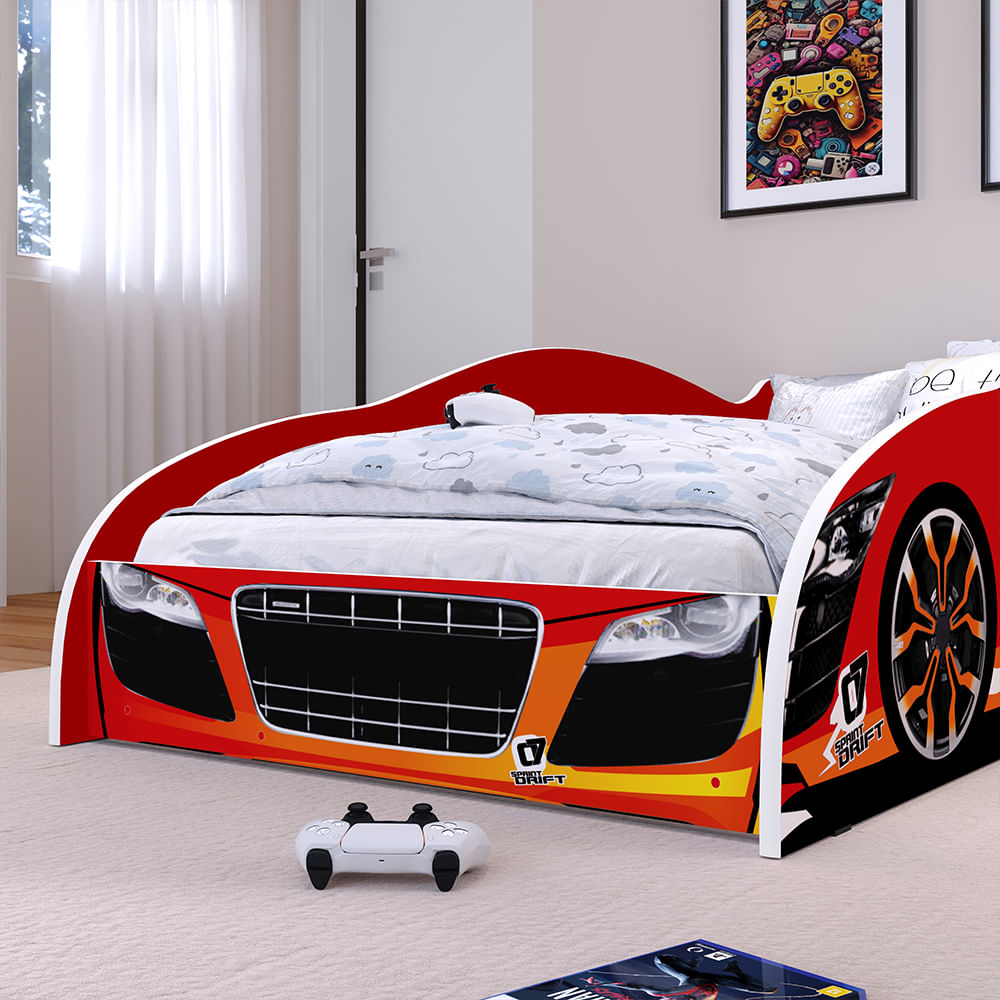 CAMA CARRO DRIFT INFANTIL COM COLCHÃO - Rede Móveis